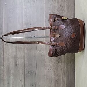 Dooney & Bourke Brown Leather Shoulder Bag with Structured Design